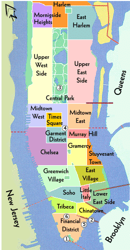 Manhattan neighborhoods map