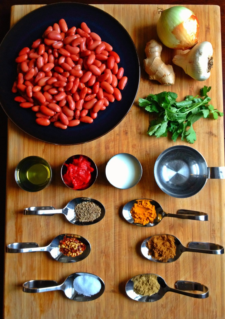 Ingredients for Kidney Beans Curry