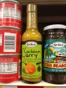 Caribbean curry hot sauce at Fine Fare in Harlem