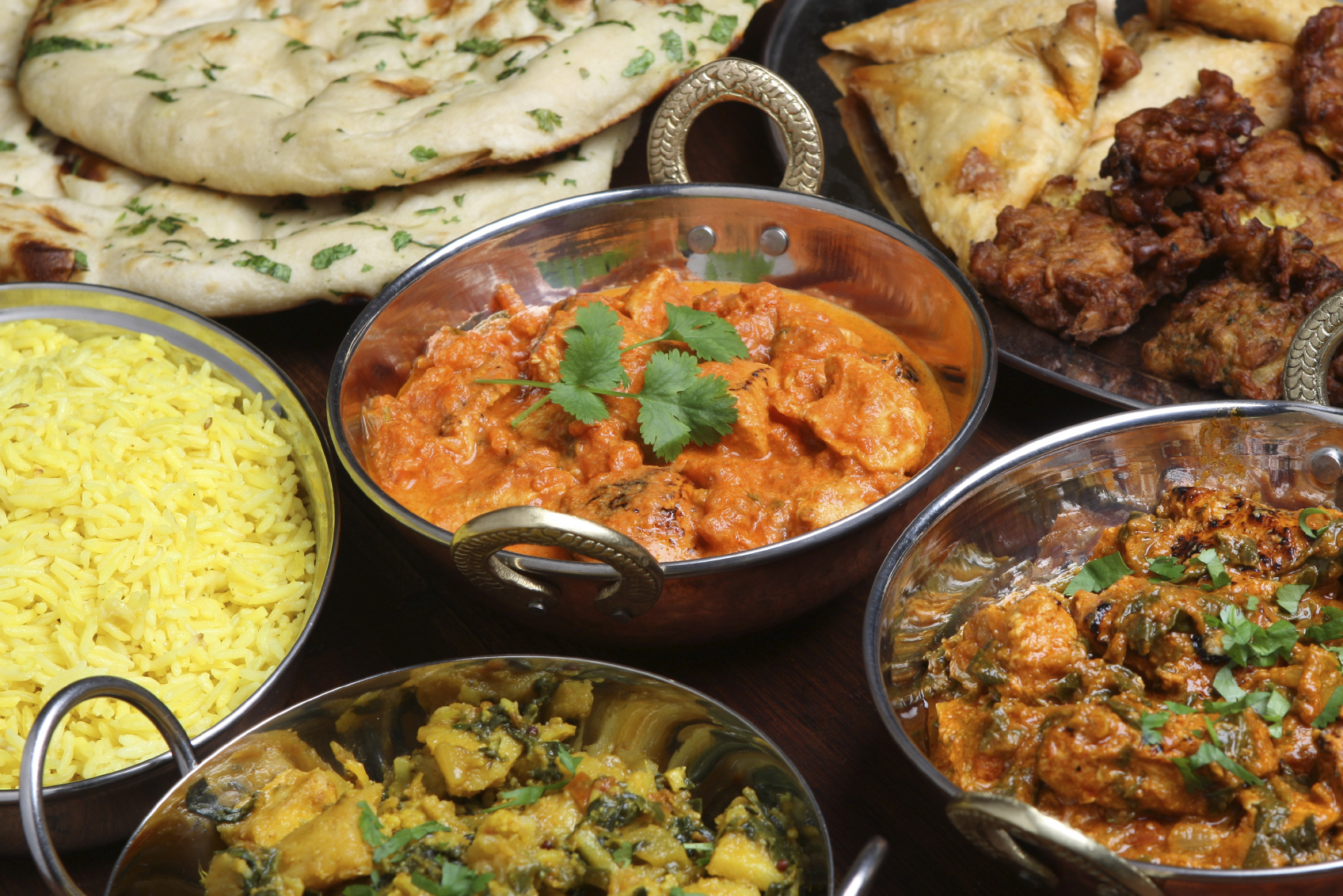 Indian dishes at a restaurant