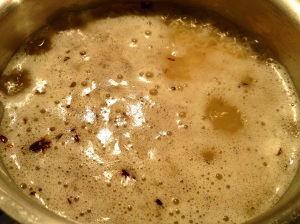Bringing basmati rice to a boil in a saucepan
