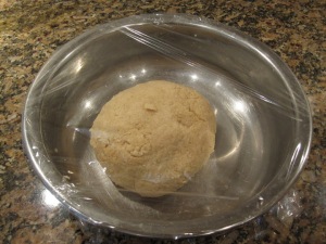 Making dough for homemade whole wheat chapatis
