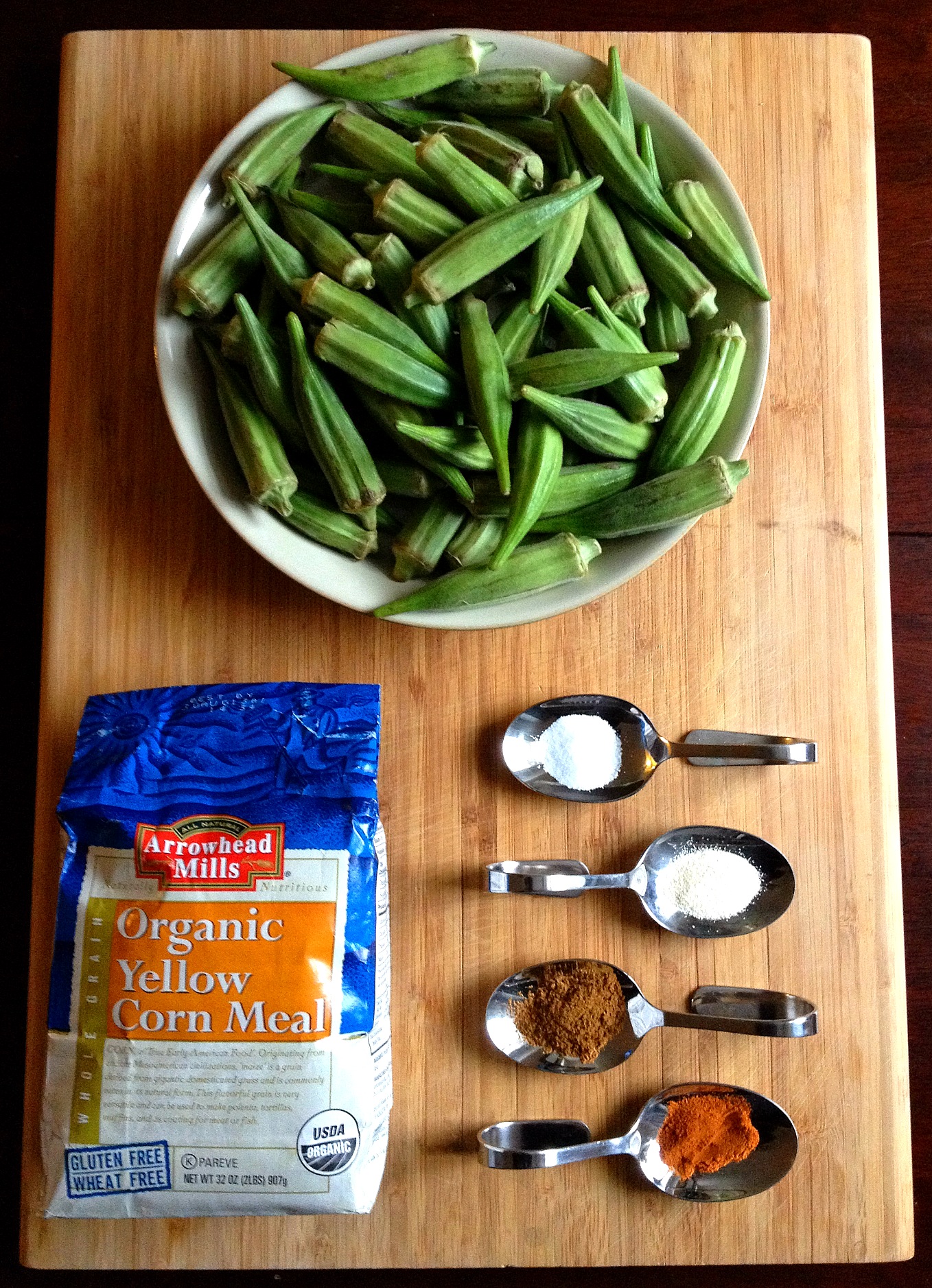 Ingredients for Indian okra dish