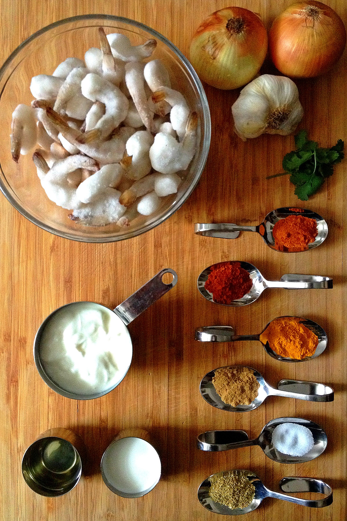 Ingredients for Indian Shrimp Curry
