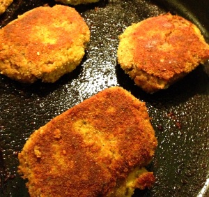 Frying Shammi Kebabs patties until reddish-gold