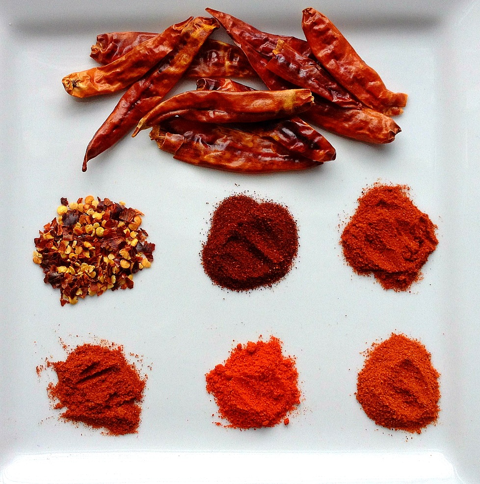 Different red chilli peppers